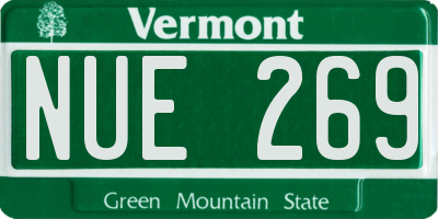 VT license plate NUE269