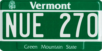 VT license plate NUE270
