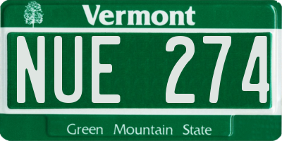 VT license plate NUE274