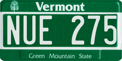 VT license plate NUE275