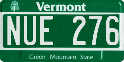 VT license plate NUE276