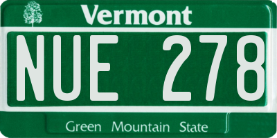 VT license plate NUE278