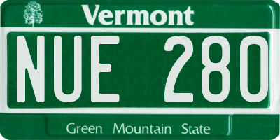 VT license plate NUE280