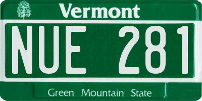 VT license plate NUE281