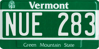 VT license plate NUE283
