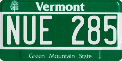 VT license plate NUE285