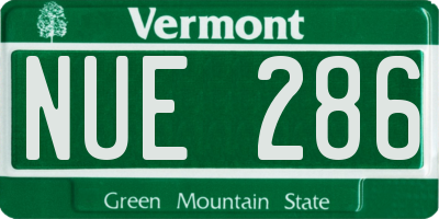 VT license plate NUE286