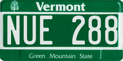 VT license plate NUE288