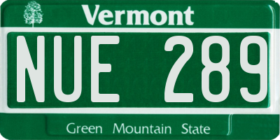 VT license plate NUE289