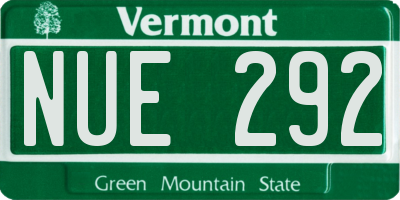 VT license plate NUE292