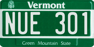 VT license plate NUE301