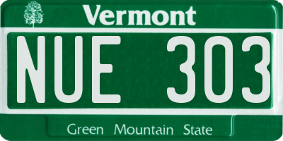 VT license plate NUE303