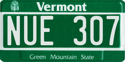 VT license plate NUE307