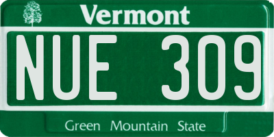 VT license plate NUE309