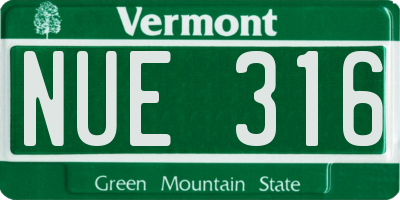 VT license plate NUE316