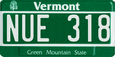 VT license plate NUE318