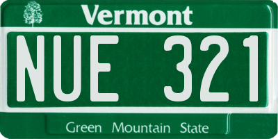 VT license plate NUE321