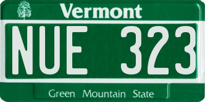 VT license plate NUE323