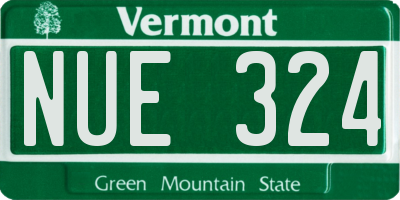 VT license plate NUE324