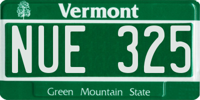 VT license plate NUE325