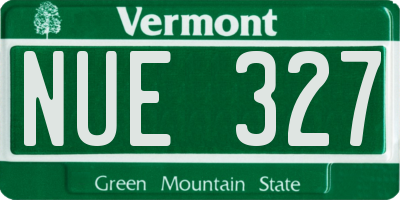VT license plate NUE327
