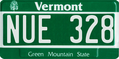 VT license plate NUE328