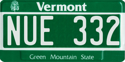 VT license plate NUE332