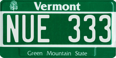 VT license plate NUE333