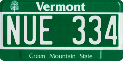 VT license plate NUE334