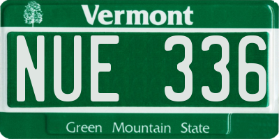 VT license plate NUE336