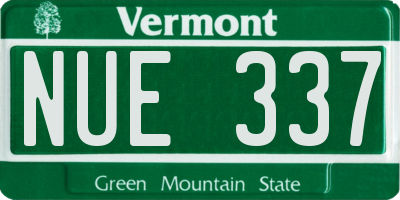 VT license plate NUE337