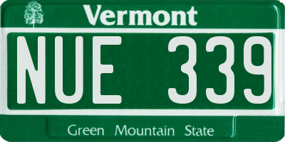 VT license plate NUE339