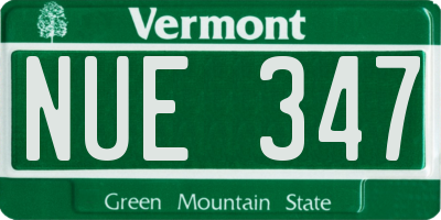 VT license plate NUE347