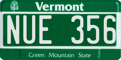 VT license plate NUE356