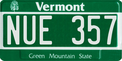 VT license plate NUE357