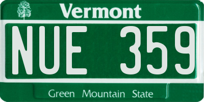 VT license plate NUE359