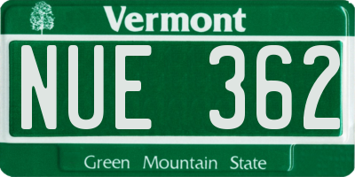 VT license plate NUE362