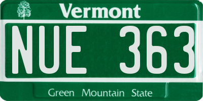 VT license plate NUE363