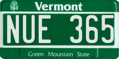 VT license plate NUE365