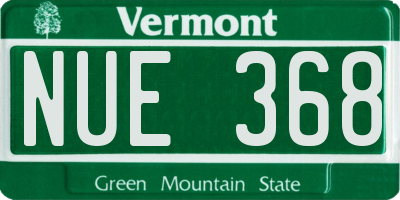 VT license plate NUE368