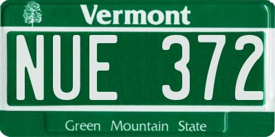 VT license plate NUE372