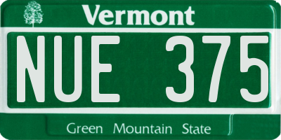 VT license plate NUE375