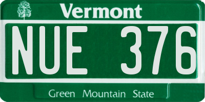 VT license plate NUE376