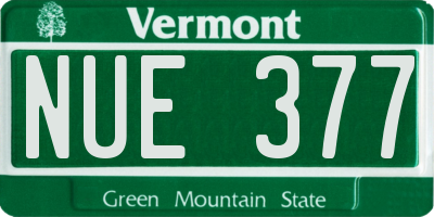 VT license plate NUE377