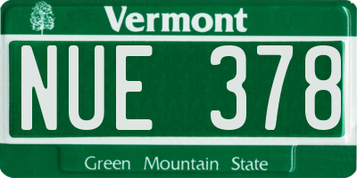 VT license plate NUE378