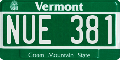 VT license plate NUE381