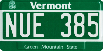 VT license plate NUE385