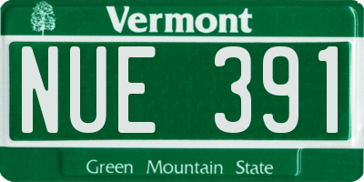 VT license plate NUE391