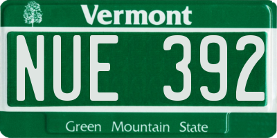 VT license plate NUE392