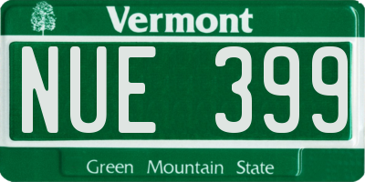 VT license plate NUE399